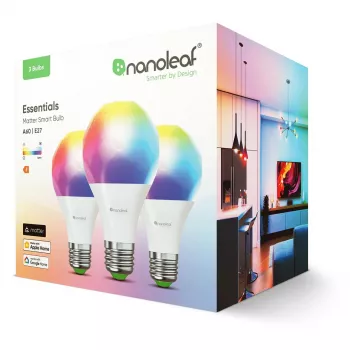 Nanoleaf NF080B02-3A19E protinga LED lemputė E27 8,5W 1100lm RGBW Matter Thread