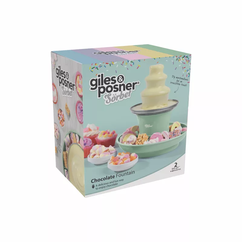 Giles & Posner EK6662GSGRVDE 3 lygių elektrinis šokolado fontanas, 900 g talpa, 90 W, juodas/sidabrinis