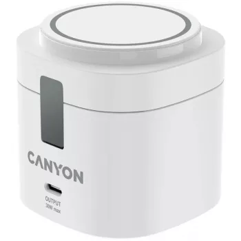 Canyon 4 in 1 Wireless Charging Stand, 30W max, Size: 70x70x70.3mm, weight: 414g, su 1M laidu, baltas