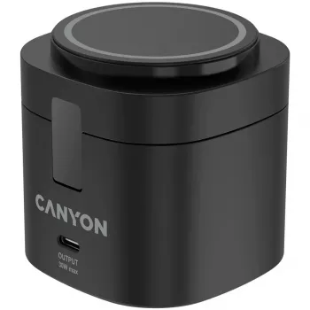 Canyon 4 in 1 Wireless Charging Stand, 30W max, Size: 70x70x70.3mm, weight: 414g, su 1M laidu, juoda