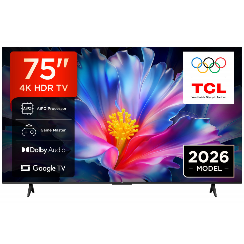 TCL 75P6L 75 colių 4K UHD LED išmanusis televizorius su Android TV ir Google Assistant