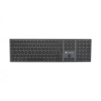 NATEC NKL-1976 Dolphin FR belaidė klaviatūra Bluetooth 5.0 + 2,4 GHz X-Žirkliniai jungikliai aliuminė plona klaviatūra – prancūziškas AZERTY išdėstymas – Space Grey