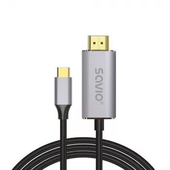 SAVIO USB-C į HDMI 2.0b laidas 1m sidabrinis CL-170