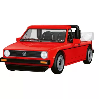 COBI Volkswagen Golf Cabriolet (1979-1993) Raudonas 1:35 Mastelio Liejinio Modelio Automobilis