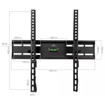 KINGMOUNT KG-1004 pakreipiamas televizoriaus sieninis laikiklis 23-65 colių ekranams, VESA nuo 100x100 iki 400x400, iki 45 kg
