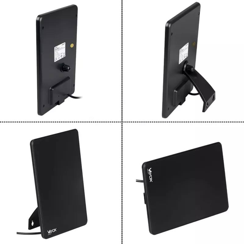 VAYOX VA0091 Indoor DVB-T/T2 Antenna with Amplifier, Black