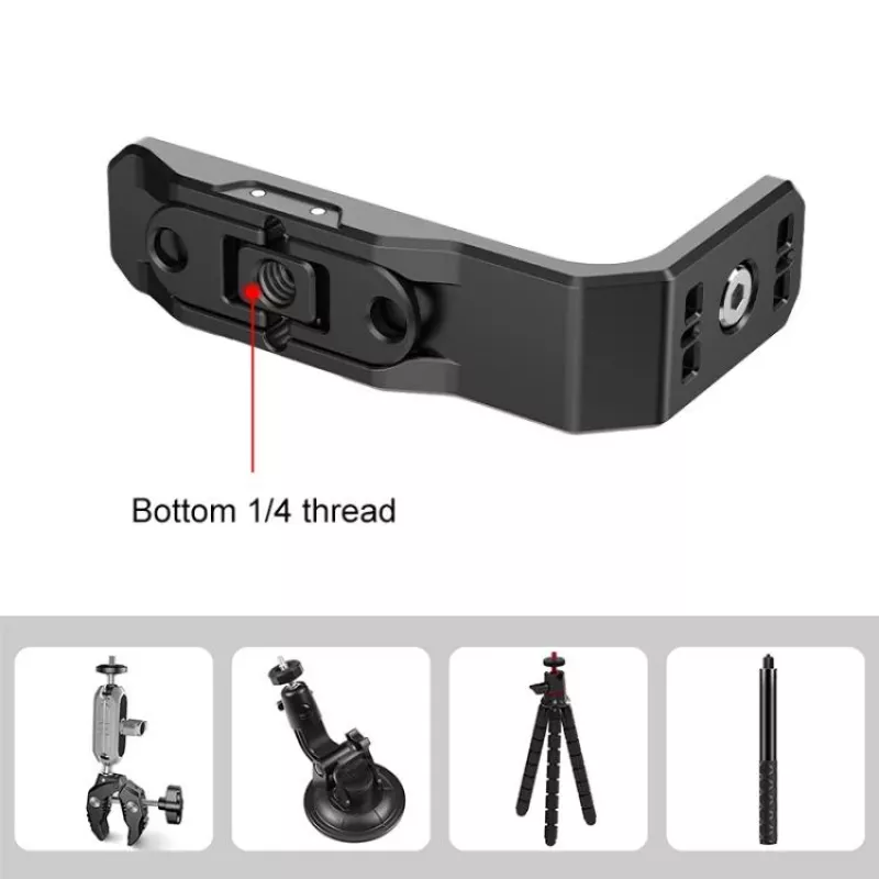 PULUZ Adapter Mount Bracket Horizontal Vertical su 1/4 colio varžtu ir GoPro sistema, skirtas Insta360 X4 / Insta360 X5 / PU982B
