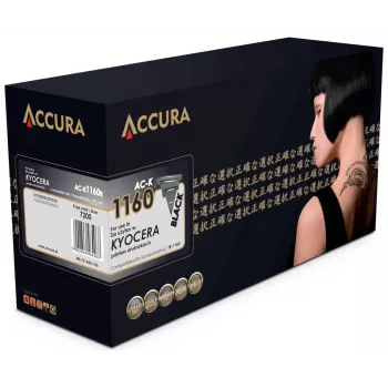 ACCURA Suderinamas Tonerio Kasetė, skirta Kyocera TK-1160 (Juoda, Standartinė Išeiga, 7 200 Puslapių)