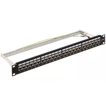 DELTA ENERGY SYSTEMS (SWITZERLAND) AG Patch Panel Keystone PP-24/RJ-FX/6AC2 - 24 Port Cat.6A FTP 1U Juodas