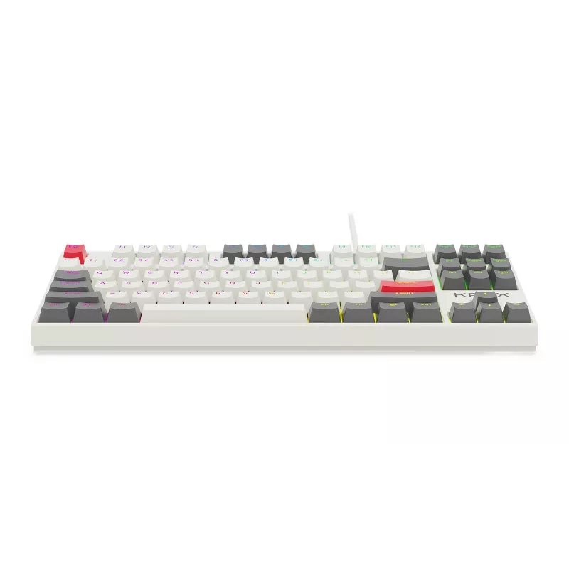 KRUX ATAX PRO RGB Creator Retro Gateron Yellow Pro mechaninė klaviatūra (TKL, 87 klavišų, karšto keitimo, USB-C, PBT dvigubo liejimo klavišai, kiekvieno klavišo RGB)