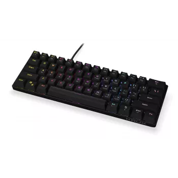 KRUX Qara 60% mechaninė klaviatūra Gateron Yellow RGB USB-C juoda