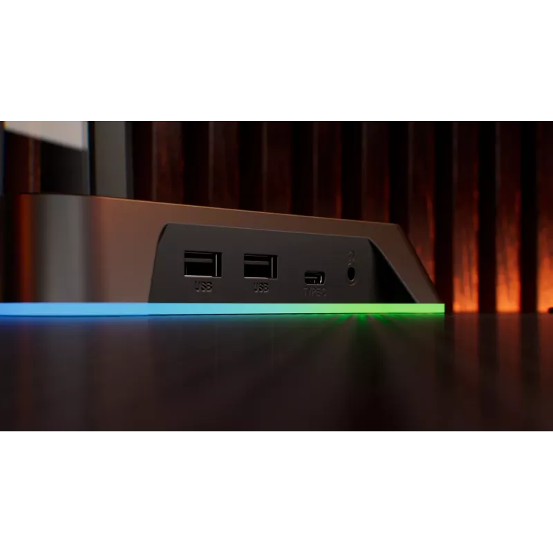 KRUX Rivt ausinių stovas su RGB apšvietimu, juodos spalvos (KRXG003)