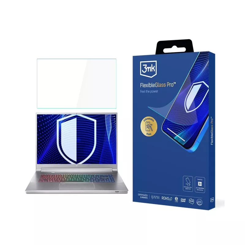 3MK PROTECTION FlexibleGlass Pro Screen Protector for Acer Predator Triton 300 SE 14 (PT314-51s) - Hybrid Glass, 7H Hardness, 0,3 mm, Clear