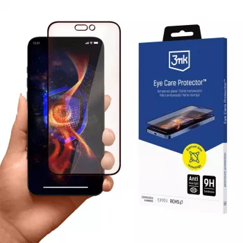 3MK EyeCare Protector Screen Protector, skirta Apple iPhone 16 Pro 6,3 inch grūdintas stiklas mėlynos šviesos filtras 9H