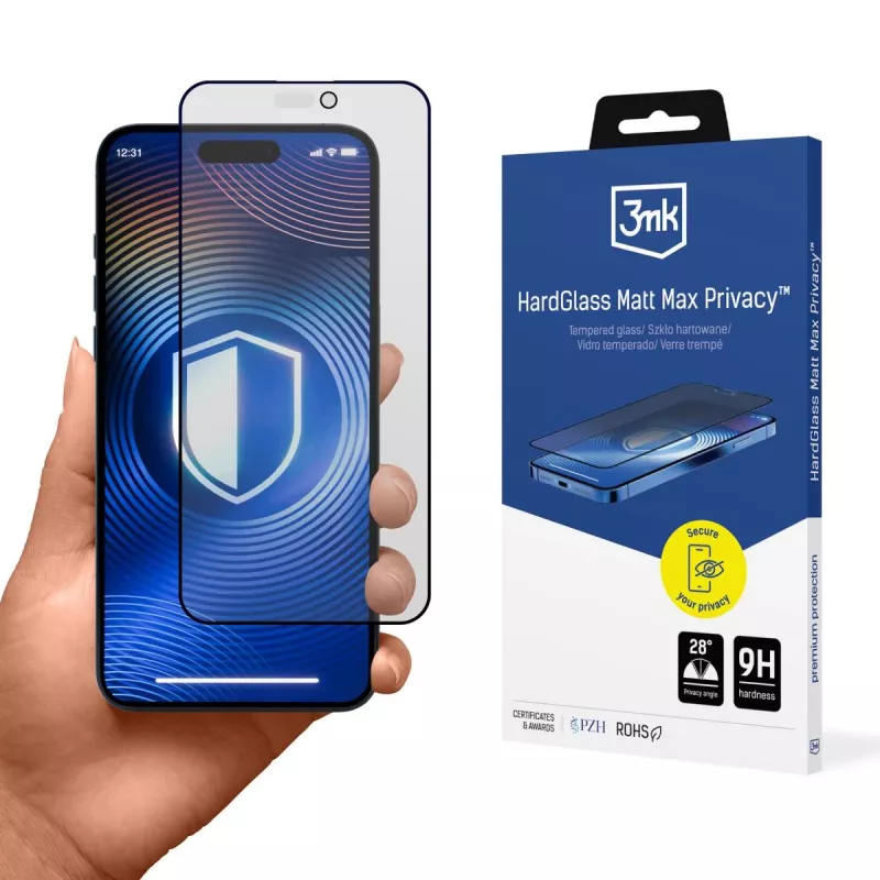 3MK HardGlass Matt Max Privacy Screen Protector for Apple iPhone 16 Pro