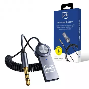 3mk Audio Bluetooth Adapter - Bluetooth 5.0 Receiver with 3,5mm AUX, USB-C, 10h Battery, Black