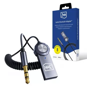 3mk Audio Bluetooth Adapter - Bluetooth 5.0 Receiver with 3,5mm AUX, USB-C, 10h Battery, Black