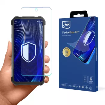 3MK PROTECTION FlexibleGlass Pro apsauginis stiklelis, skirtas „Unihertz Shark 5G“ – hibridinis stiklas, 7H kietumas, 0,3 mm, permatomas