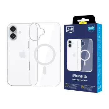 3MK EverClear MagCase Back Cover for Apple iPhone 16 - Crystal Clear