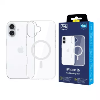 3MK EverClear MagCase Back Cover for Apple iPhone 16 - Crystal Clear