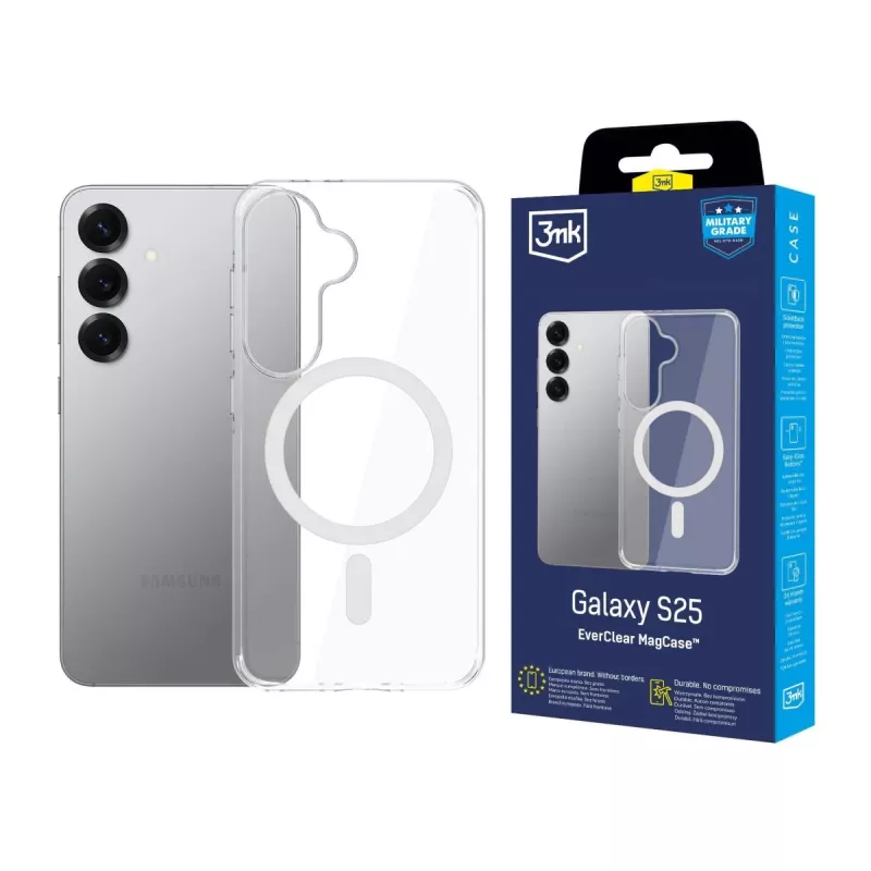 3MK EverClear MagCase, skirta Samsung Galaxy S25 - permatomas