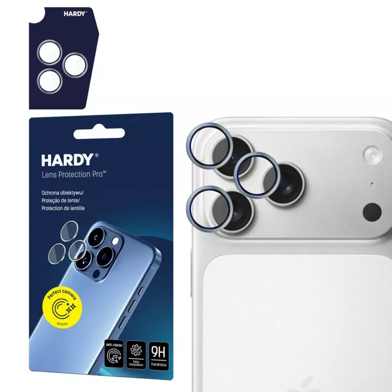3MK HARDY objektyvo apsauga, skirta Apple iPhone 17 Pro / 17 Pro Max - Titanium Gray