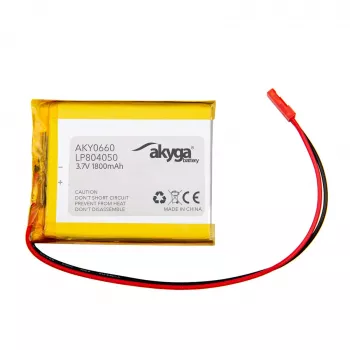 Akyga AKY0660 Li-Po akumuliatorius 3.7V 1800mAh su PCM JST 2.54 2 kontaktų 150mm