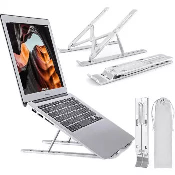 MOZOS N3 SV Ergonominis aliumininis stovas nešiojamam kompiuteriui 10-17.3 colių, sidabrinis