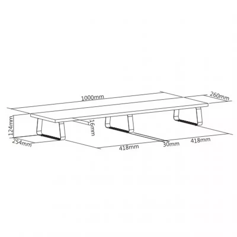 MOZOS DUAL RISER S Monitor Riser Shelf for Two Monitors