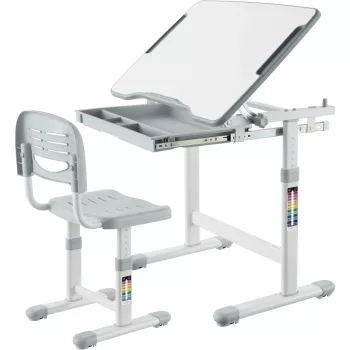 MOZOS DC-SET Reguliuojamas stalas ir kėdė vaikams Pilka