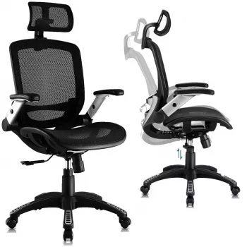 MOZOS ERGO-C Premium ergonominė biuro kėdė su tinkliniu atlošu, juoda