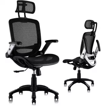 MOZOS ERGO-C Premium ergonominė biuro kėdė su tinkliniu atlošu, juoda