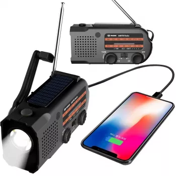 MOZOS ER-01 Saulės ir Dinamo AM/FM Radijas 5000 mAh