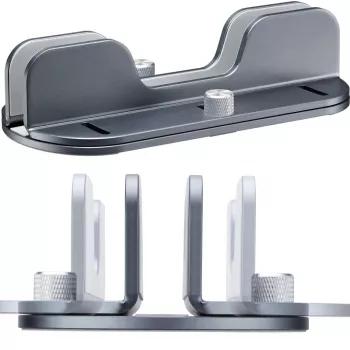 MOZOS H1 Universal Laptop and Tablet Stand, Adjustable Height and Angle, Foldable, Aluminum Alloy, Silver, Carrying Pouch Included