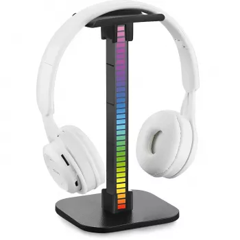 MOZOS D11 RGB LED ausinių stovas su USB centru ir garso išvestimi