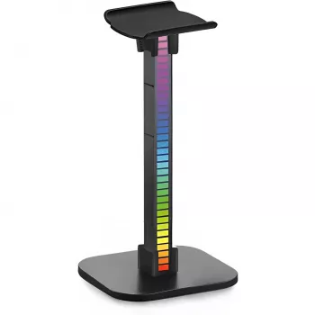 MOZOS D11 RGB LED ausinių stovas su USB centru ir garso išvestimi