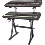 MOZOS KSX4 X-Style Keyboard Stand fortepijonui, skaitmeniniam pianinui, klaviatūrai, plieninis, juodas, reguliuojamas aukštis 650-980 mm, plotis 300-800 mm, apkrova 20 kg, sulankstomas