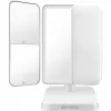 MOZOS ML10X LED Makeup Mirror su 10x padidinimu, 3 spalvų režimais, begaliniu reguliavimu, 360° sukimu, įkraunamas per USB-C, baltas