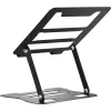 Ergonominis nešiojamojo kompiuterio stovas MOZOS N2-BK, juodas, reguliuojamo aukščio, sulankstomas, aliuminis