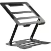 Ergonominis nešiojamojo kompiuterio stovas MOZOS N2-BK, juodas, reguliuojamo aukščio, sulankstomas, aliuminis