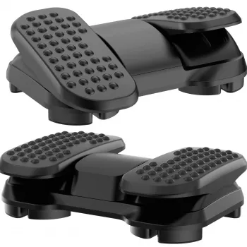 MOZOS FS6 Office Footrest Black Adjustable Ergonomic Foot Stool with Massage Nubs