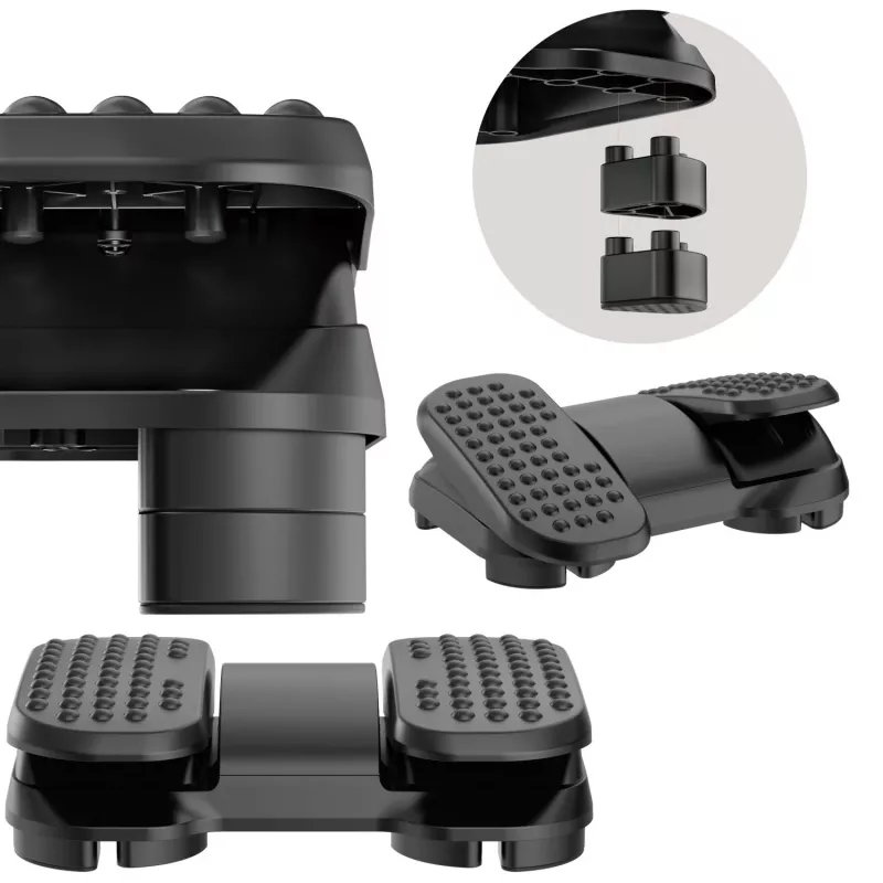 MOZOS FS6 Office Footrest Black Adjustable Ergonomic Foot Stool with Massage Nubs