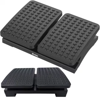 MOZOS FS8 Ergonomic Office Footrest - Adjustable Height & Tilt, Anti-Slip Massage Surface, Black