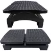 MOZOS FS8 Ergonomic Office Footrest - Adjustable Height & Tilt, Anti-Slip Massage Surface, Black