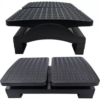 MOZOS FS8 Ergonomic Office Footrest - Adjustable Height & Tilt, Anti-Slip Massage Surface, Black