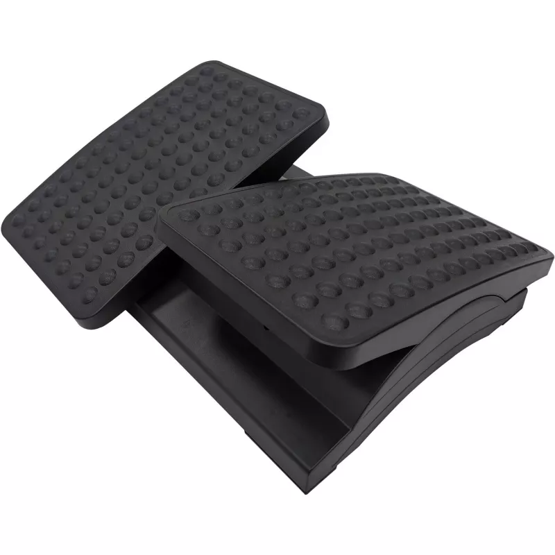 MOZOS FS8 Ergonomic Office Footrest - Adjustable Height & Tilt, Anti-Slip Massage Surface, Black