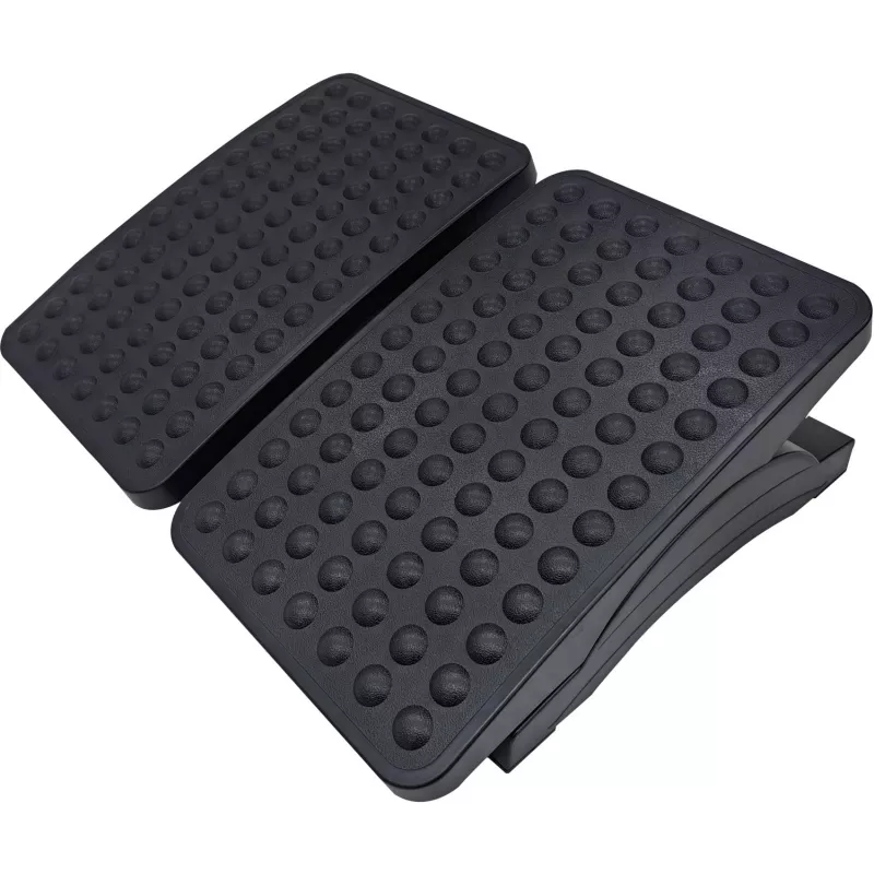 MOZOS FS8 Ergonomic Office Footrest - Adjustable Height & Tilt, Anti-Slip Massage Surface, Black