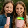 MOZOS MK Pink Karaoke mikrofonas su Bluetooth garsiakalbiu