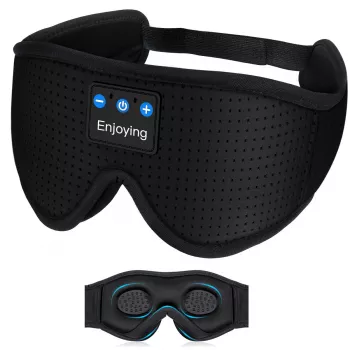 MOZOS LC001-V2 Bluetooth miego kaukė su stereo garsiakalbiais, juoda