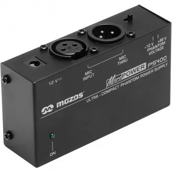 MOZOS PS400 Phantom Power Supply 12V / 48V for XLR Microphones